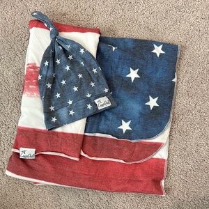 Copper Pearl Swaddle Blanket & Top Knot Hat Set | Color Patriot